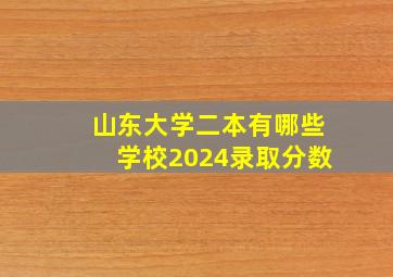 山东大学二本有哪些学校2024录取分数