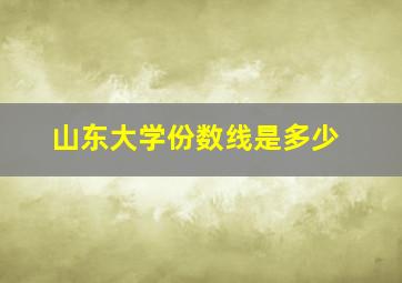 山东大学份数线是多少