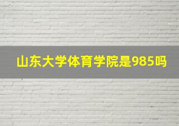 山东大学体育学院是985吗