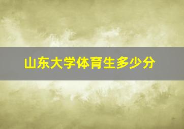 山东大学体育生多少分