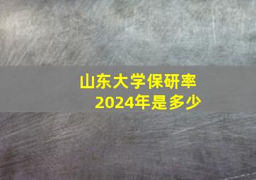 山东大学保研率2024年是多少