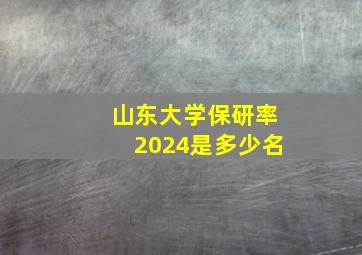 山东大学保研率2024是多少名