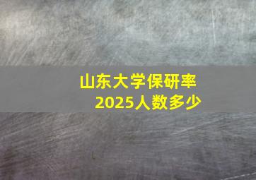 山东大学保研率2025人数多少