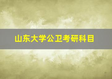 山东大学公卫考研科目