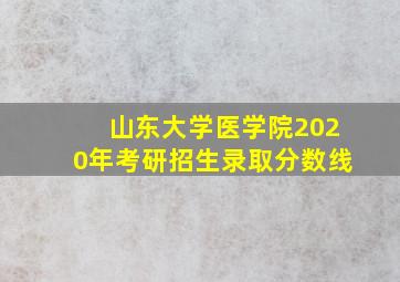 山东大学医学院2020年考研招生录取分数线