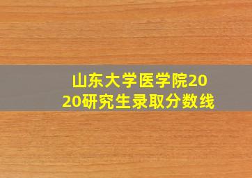 山东大学医学院2020研究生录取分数线