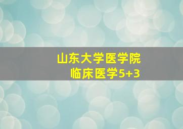 山东大学医学院临床医学5+3