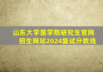 山东大学医学院研究生官网招生网站2024复试分数线