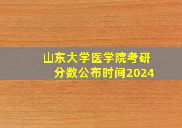 山东大学医学院考研分数公布时间2024