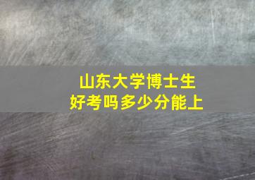 山东大学博士生好考吗多少分能上