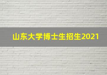 山东大学博士生招生2021