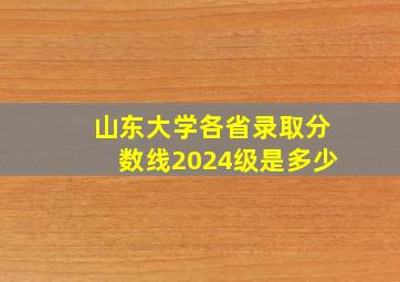 山东大学各省录取分数线2024级是多少