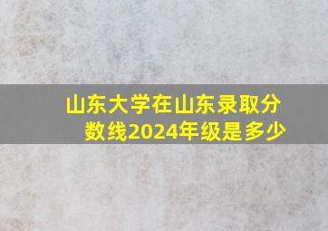 山东大学在山东录取分数线2024年级是多少