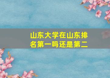 山东大学在山东排名第一吗还是第二