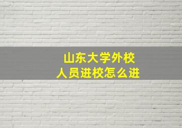 山东大学外校人员进校怎么进