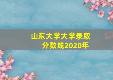 山东大学大学录取分数线2020年