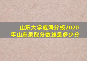 山东大学威海分校2020年山东录取分数线是多少分