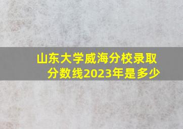 山东大学威海分校录取分数线2023年是多少