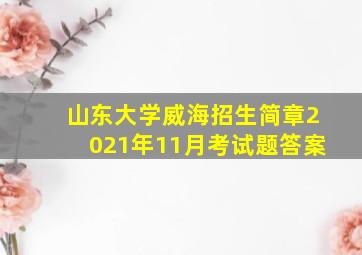 山东大学威海招生简章2021年11月考试题答案