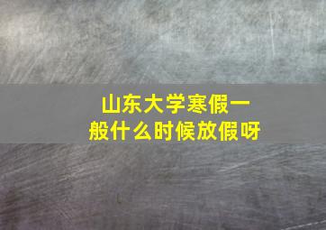 山东大学寒假一般什么时候放假呀