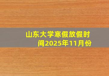 山东大学寒假放假时间2025年11月份