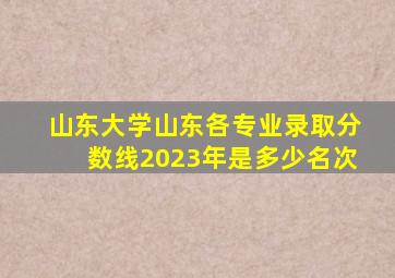 山东大学山东各专业录取分数线2023年是多少名次