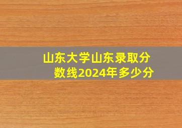 山东大学山东录取分数线2024年多少分