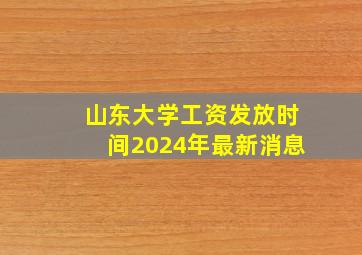 山东大学工资发放时间2024年最新消息