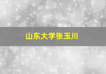 山东大学张玉川