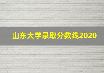 山东大学录取分数线2020