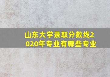 山东大学录取分数线2020年专业有哪些专业