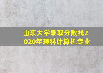 山东大学录取分数线2020年理科计算机专业