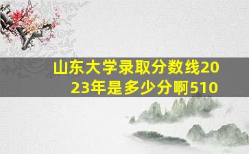 山东大学录取分数线2023年是多少分啊510