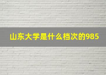 山东大学是什么档次的985