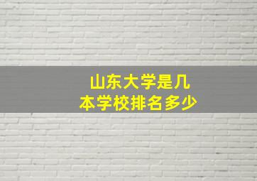 山东大学是几本学校排名多少