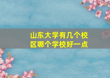 山东大学有几个校区哪个学校好一点