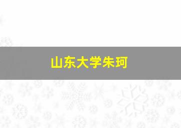 山东大学朱珂