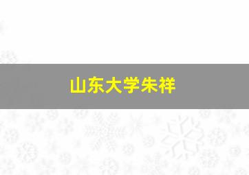 山东大学朱祥