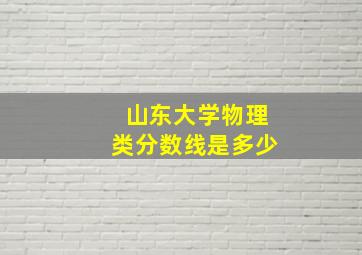 山东大学物理类分数线是多少