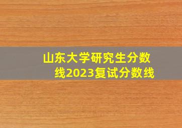 山东大学研究生分数线2023复试分数线