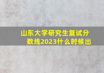 山东大学研究生复试分数线2023什么时候出