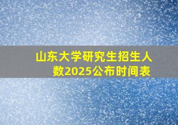 山东大学研究生招生人数2025公布时间表