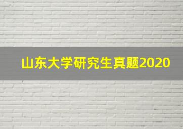 山东大学研究生真题2020