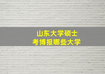 山东大学硕士考博报哪些大学