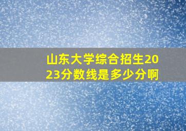 山东大学综合招生2023分数线是多少分啊