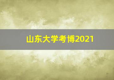 山东大学考博2021