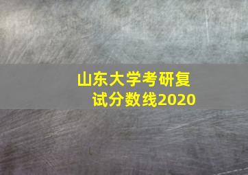 山东大学考研复试分数线2020