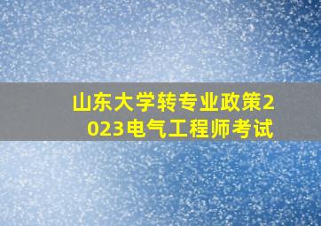 山东大学转专业政策2023电气工程师考试