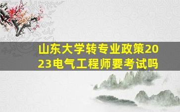 山东大学转专业政策2023电气工程师要考试吗