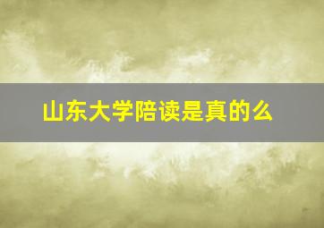 山东大学陪读是真的么